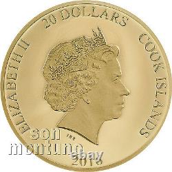 1/10 OZ POPE FRANCIS 80TH BIRTHDAY 26mm 24k Gold Coin 2016 COOK ISLANDS $20