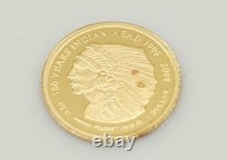 $1 Cook Islands 100 Years Indian Head. 5 Gram. 99999 Fine Gold Coin 2008