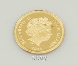 $1 Cook Islands 100 Years Indian Head. 5 Gram. 99999 Fine Gold Coin 2008