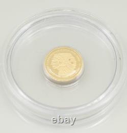 $1 Cook Islands 100 Years Indian Head. 5 Gram. 99999 Fine Gold Coin 2008