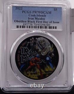 1 oz Silver 2022 Cook Islands Iron Maiden Number of the Beast FDI PCGS PR70DCAM