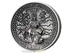 $10 Dollar Norse Gods Odin Ultra High Relief Cook Islands 2 oz Silver 2015