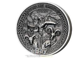10 $ Dollar Norse Gods Thor Ultra High Relief Cook Islands 1 oz Silber 2015