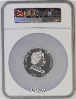 10 Dollars 2008 Cook Islands God Of Trade Mercury Silver Unc Ngc Ms69