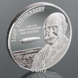 100th Anniversary of Graf Zeppelin $20 3oz Pure Silver Coin Cook Islands 2017