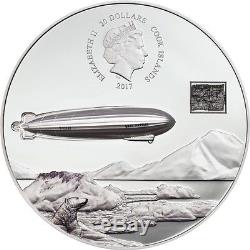 100th Anniversary of Graf Zeppelin $20 3oz Pure Silver Coin Cook Islands 2017