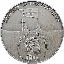 10th. Crusade- Peter I The Last Crusader Silver Coin 5$ Cook Islands 2017
