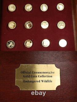 12 Goldmünzen Cook-Islands, Bahamas, Bhutan, Salomonen, Endangered wildlife PP