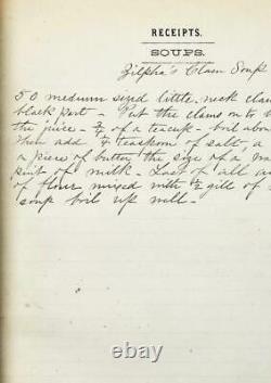 1870 Household Treasury Cookbook for Handwritten Recipes Rhode Island Bridal