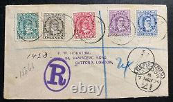 1894 Rarotonga Cook Islands Registered Cover To London England Sg#19