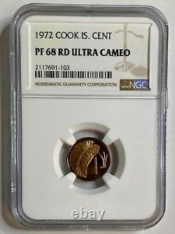 1972 Cook Islands 1 Cent Ngc Pf 68 Rd Ultra Cameo Only 6 Graded Higher Worldwide