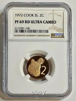 1972 Cook Islands 2 Cents Ngc Pf 69rd Ultra Cameo Only 8 Graded Higher Worldwide