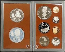 1973 Cook Islands 9 Coin Proof Set! 2 Sterling Silver Coins