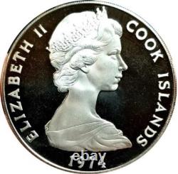 1974 COOK ISLANDS $50 DOLLAR CHURCHILL 3 Oz PROOF SILVER RARE BEAUTY
