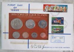 1974 COOK ISLANDS 7 Coins UNC Set HUTT COMMMORATIVES PNC NO. 138 2 of 250