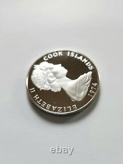 1974 Cook Islands Elizabeth $2.50 Sterling Silver Proof Coin Uncirculated DCAM