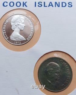 1974 Cook Islands Silver Coin & FDC, Hutt Series 127 Churchill Centenary #23/350