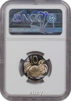1975 Cook Islands 10 Cents Ngc Pf 68 Ultra Cameo Toned Only 1 Graded Higher