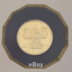 1975 Cook Islands $100 Proof Gold Coin Captain James Hook 900 Fine Gold