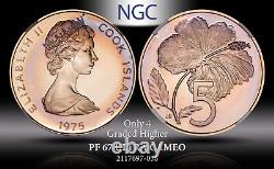 1975 Cook Islands 5 Cents Ngc Pf 67 Ultra Cameo Toned 4 Graded Higher Worldwide