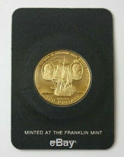 1975 Franklin Mint Cook Island $100 Gold Proof Coin #119848JR