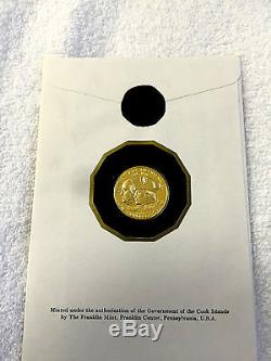 1976 $100 Cook Islands Proof Gold Coin BEN FRANKLIN/COOK BICENTENIAL CHOICE