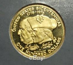 1976 One Hundred Dollar($100) Cook Islands Proof Gold Coin In Card Franklin Mint