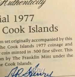 1977 Coinage Of Cook Islands. 500 Fine Silver FM, Certificates, Proof Set