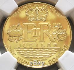 1977 Fm Gold Cook Islands $100 Queens Silver Jubilee Ngc Proof 69 Ultra Cameo
