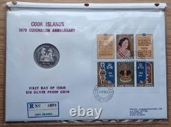 1978 Cook Islands $10 Silver Proof Coin FDC, 25th Anniversary Coronation #23/100