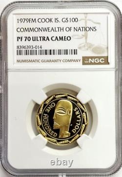 1979 Fm Gold Cook Islands $100 Commonwealth Nations Ngc Proof 70 Ultra Cameo 1979 Fm Gold Cook Islands $100 Commonwealth Nations Ngc Proof 70 Ultra Cameo
