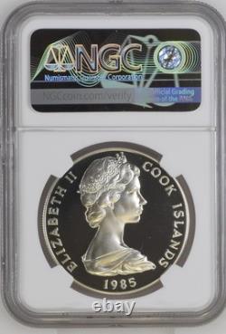 1985 Cook Islands 2ND P. I. C. 925 Silver Dollar NGC PF 69 Ultra Cameo NGC 9/0