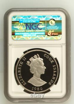 1986 Piefort Cook Islands Silver 60th Birthday of Queen Elizabeth II NGC PF69UC