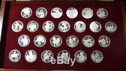 1988 Cook Islands Franklin Mint Coins of The Great Explorers 25 Coin Silver Set