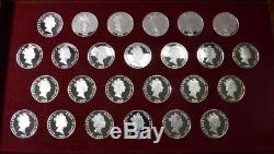 1988 Cook Islands Franklin Mint Coins of The Great Explorers 25 Coin Silver Set
