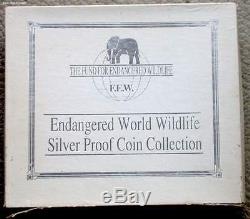 1990-1991 COOK ISLANDS $50 Silver Proof Set Endangered World Wildlife