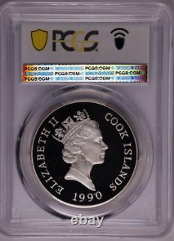 1990 COOK ISLANDS Silver 50 Dollars Eagle Owl Endangered Wildlife PCGS PR70 DCAM