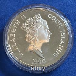 1990 Cook Islands $100 Ferdinand Magellan 5 oz Silver Proof 3,000 Mintage RARE
