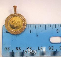 1990 Cook Islands $25 Elephant Endangered Wildlife Coin In 14k Yellow Gold Bezel