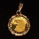 1990 Cook Islands Gold Coin? Set In Gold Bezel? Pendant $25 Eagle? Trusted