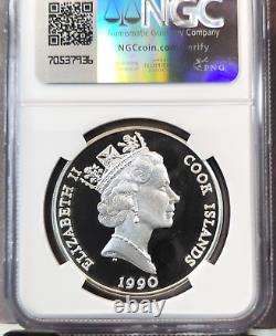 1990 Cook Islands Silver 50 Dollars Blackbuck Ngc Pf 69 Ultra Cameo Top Pop