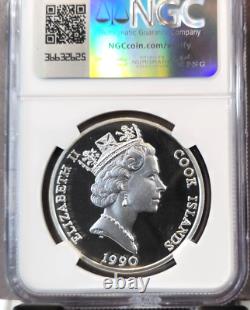1990 Cook Islands Silver 50 Dollars Hedgehog Ngc Pf 69 Ultra Cameo Top Pop