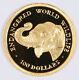 1990 Cooks Islands Endangered World Wildlife 1/25 oz Proof Gold Elephant Coin