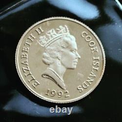 1992 Cook Islands gold coin $50 Panda Elizabeth II Gem Proof