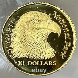 1996 $10 Gold Dcam, Cooks Islands Olympic National Park Commemorative Coin