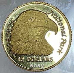 1996 $10 Gold Dcam, Cooks Islands Olympic National Park Commemorative Coin