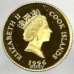 1996 $10 Gold Dcam, Cooks Islands Olympic National Park Commemorative Coin