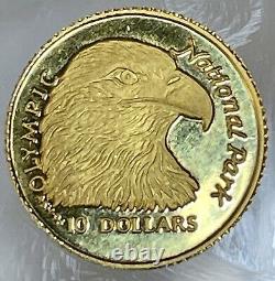 1996 $10 Gold Dcam, Cooks Islands Olympic National Park Commemorative Coin