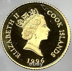 1996 $10 Gold Dcam, Cooks Islands Olympic National Park Commemorative Coin