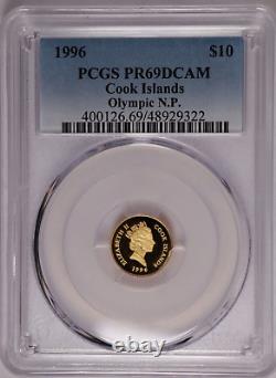 1996 Cook Islands Gold 10 dollars Olympic National Park PCGS PR69 DCAM